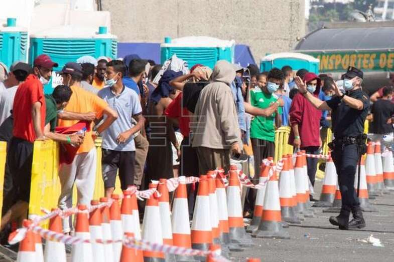 Imagen de archivo del campamento de emergencia para inmigrantes de Arguineguín (Foto EFE / Quique Curbelo)